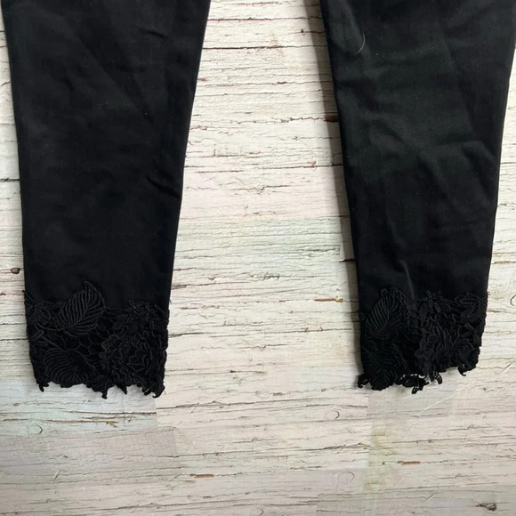 J BRAND BLACK RUBY BLACK LACE ANKLE LACE JEANS 24 - Picture 5 of 9